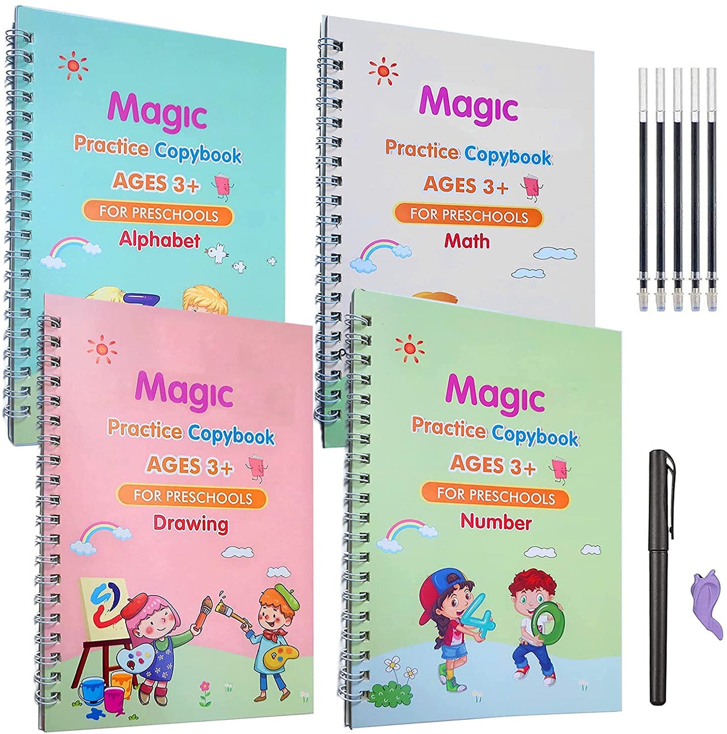 Reusable Magic Practice Copybook Set For Kids