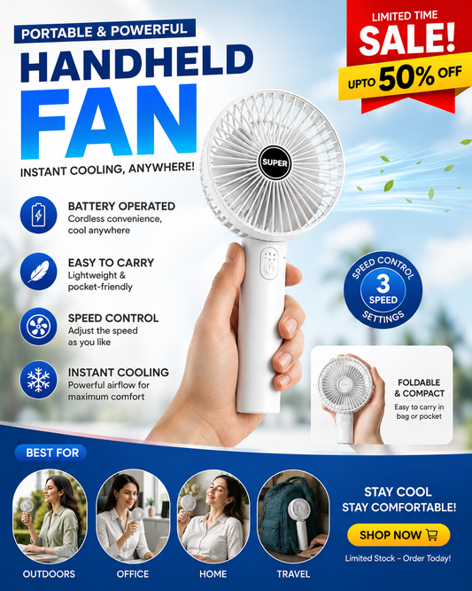 Instant Cooling Pocket Fan (6 Month Warranty)